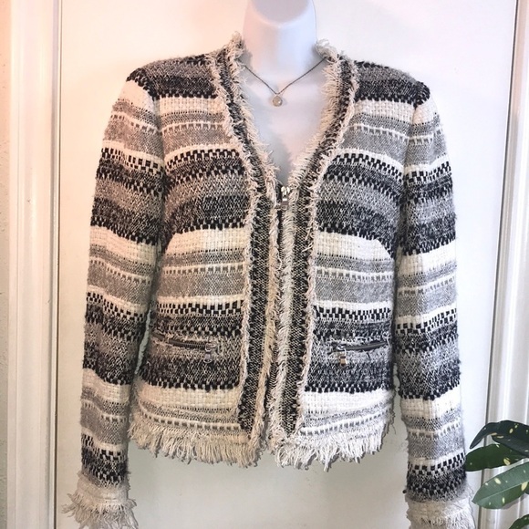 Rebecca Taylor Artisan Tweed Blazer Jacket Size 6 - Picture 3 of 17